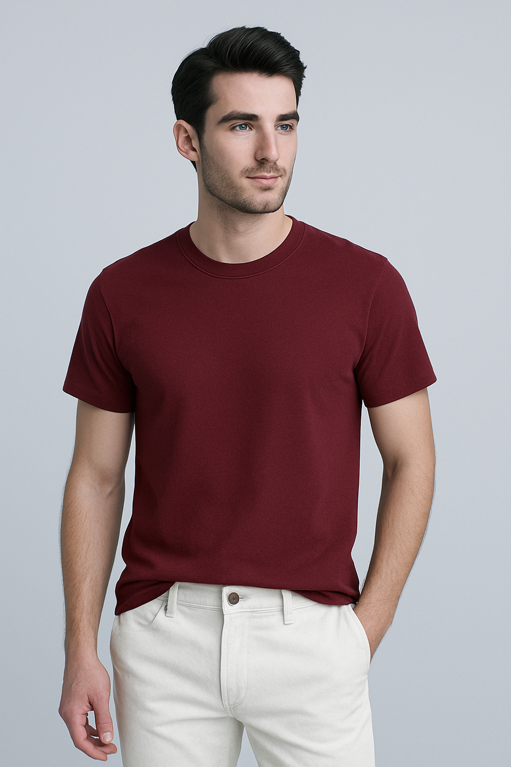 Happy Maroon Supima Cotton T-Shirt