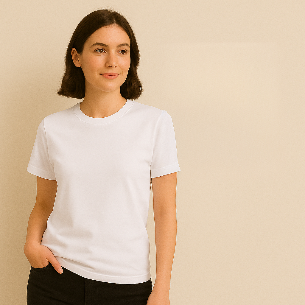 Happy White Supima Women's Cotton T-Shirt