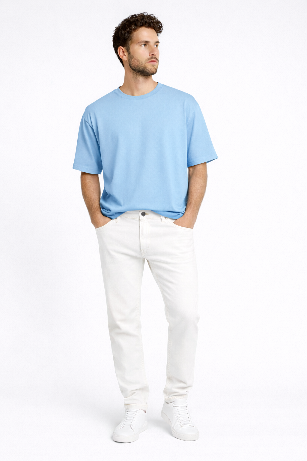 Happy Baby Blue Terry Oversized Tee Men