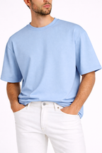 Happy Baby Blue Terry Oversized Tee Men