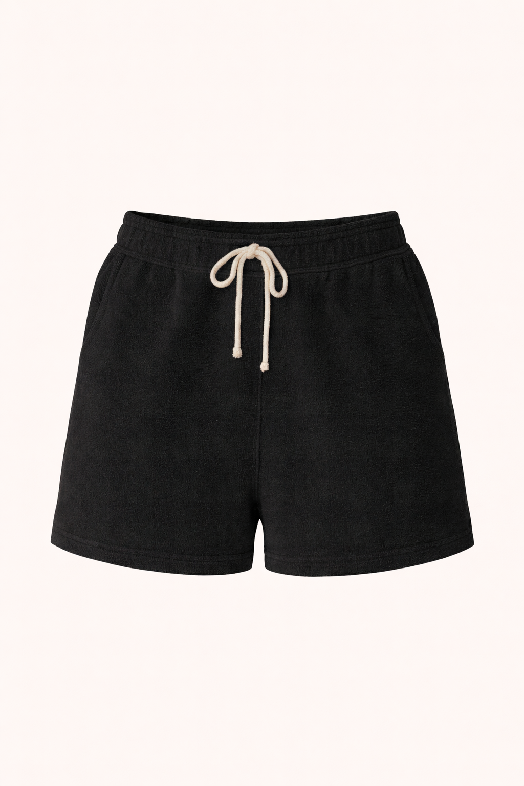 Happy Black Terry Shorts Women