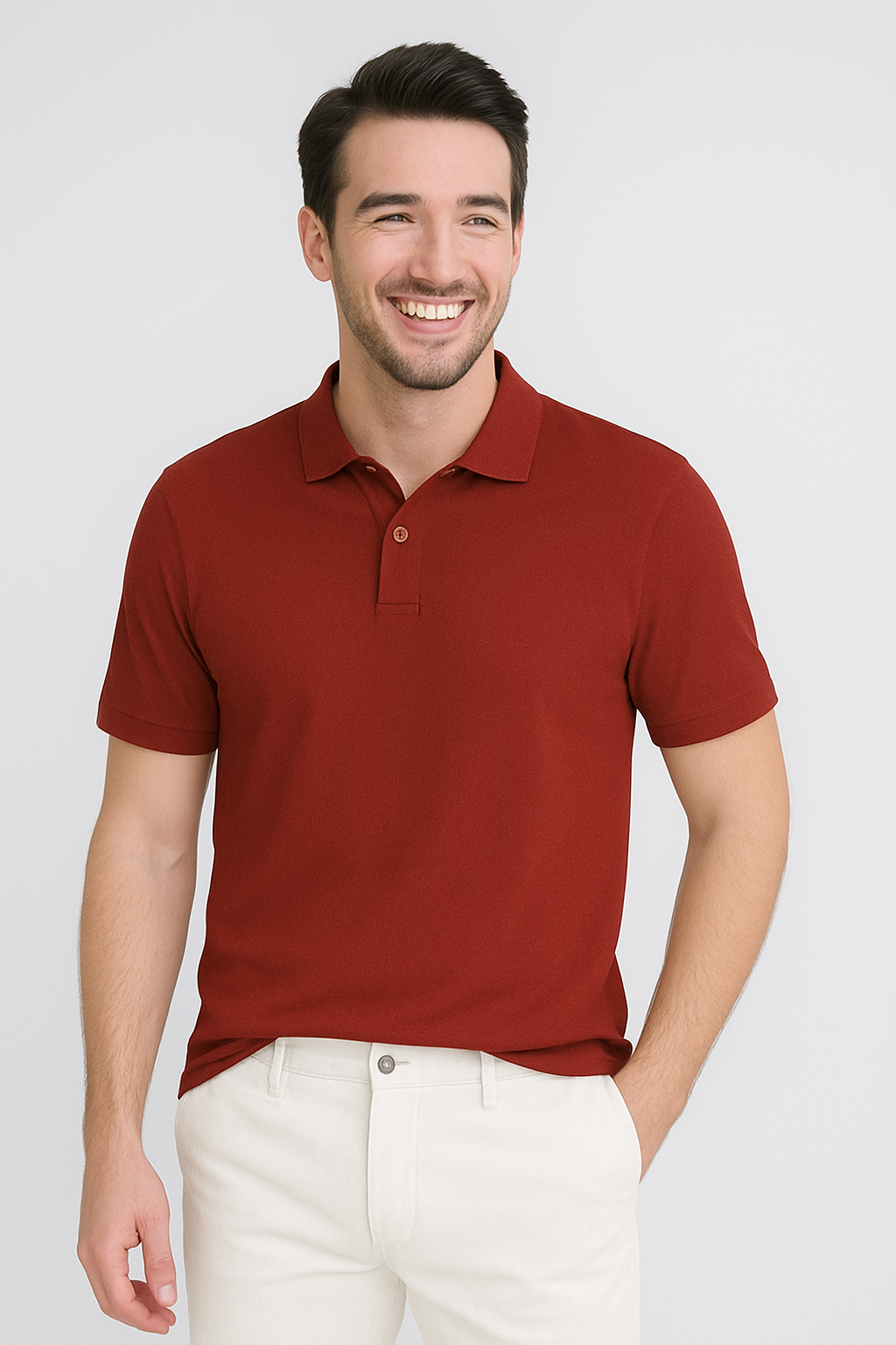 Happy Brick Red Polo Tshirt Men
