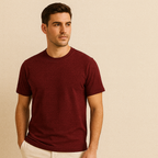 Happy Maroon Supima Cotton T-Shirt