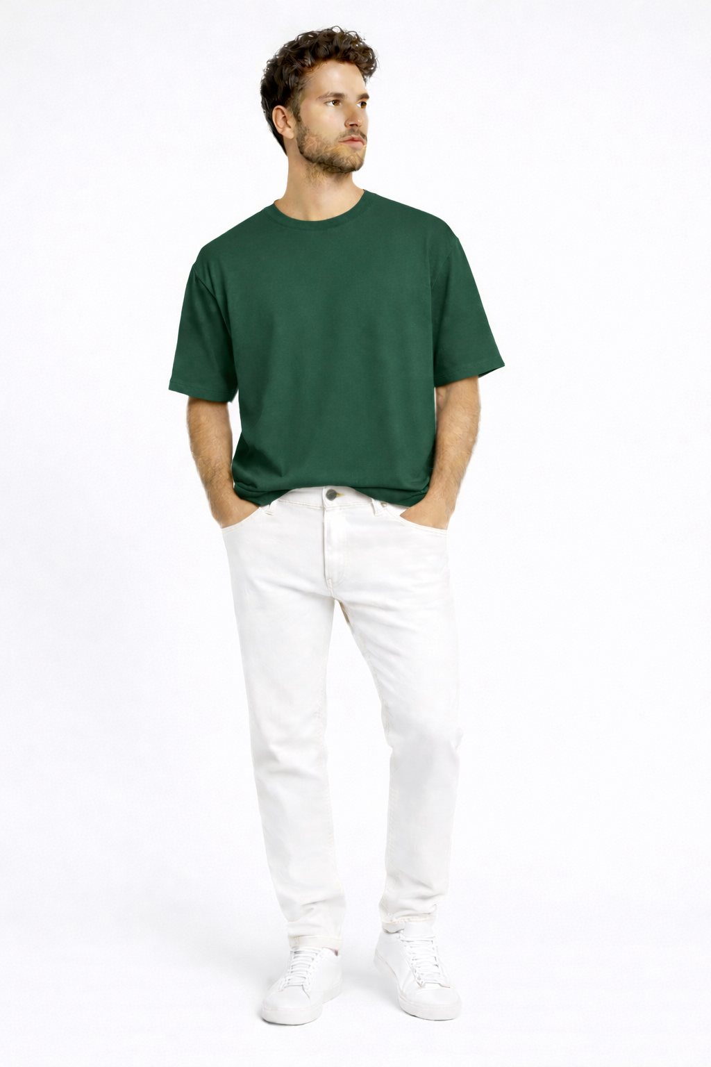Happy Bottle Green Terry Oversized Tee Men