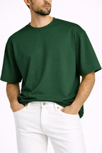Happy Bottle Green Terry Oversized Tee Men