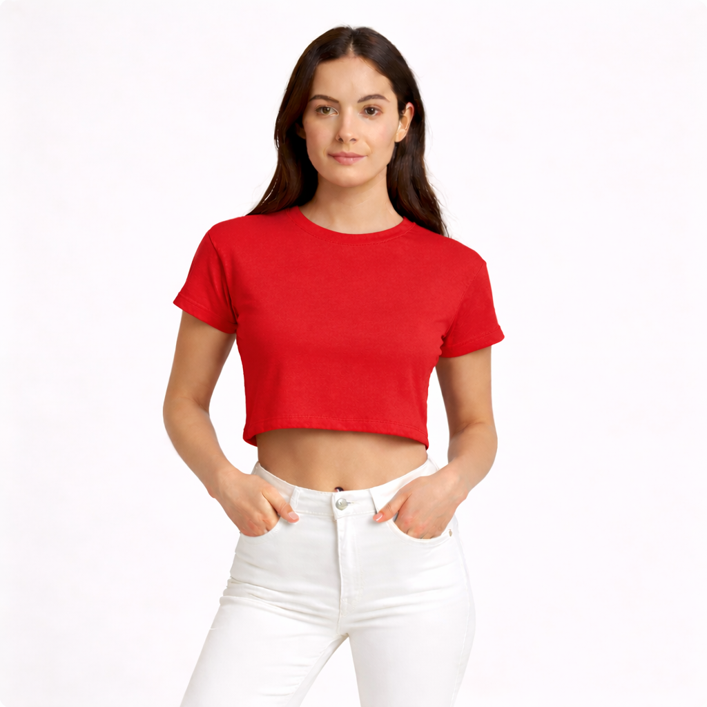 Happy Red Crop Top Women