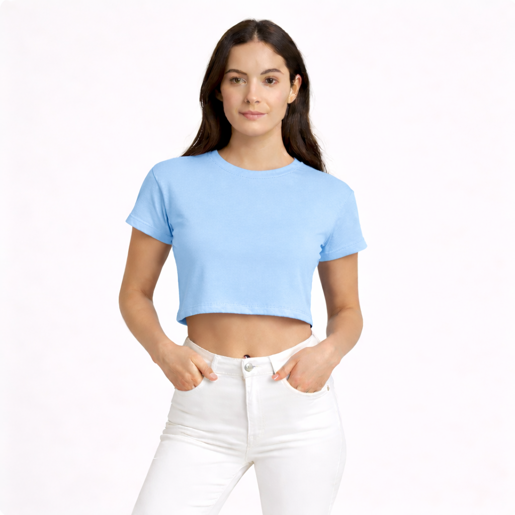 Happy SkyBlue Crop Top Women
