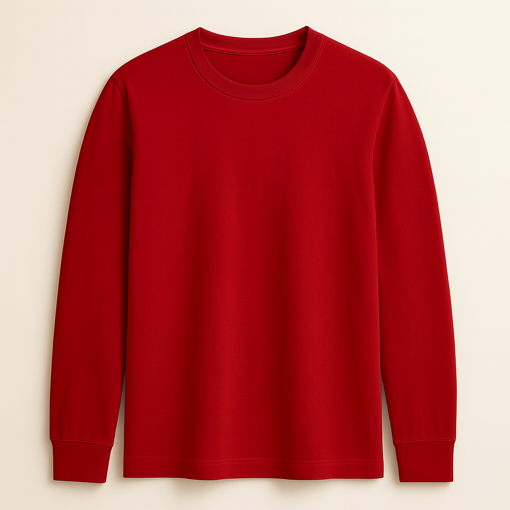 Happy Mens Long Sleeve T-shirt - Red