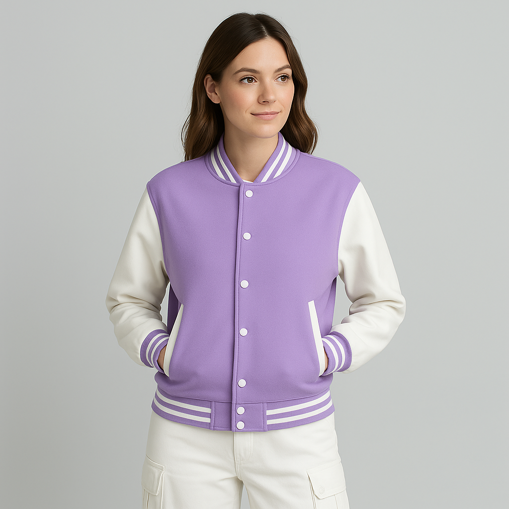 Happy Lavender Varsity Jacket Women