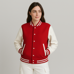 Happy Red Varsity Jacket Women