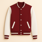 Happy Maroon Varsity Jacket Men