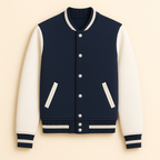 Happy Navy Blue Varsity Jacket Men