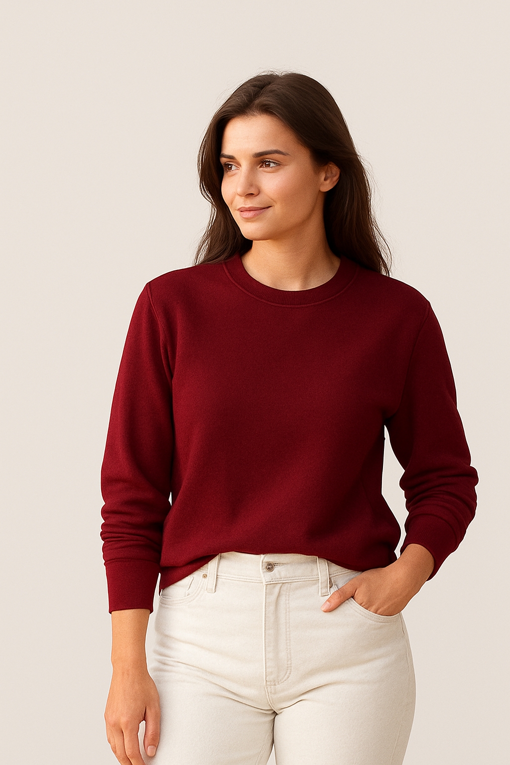 Happy Maroon Sweatshirt Women