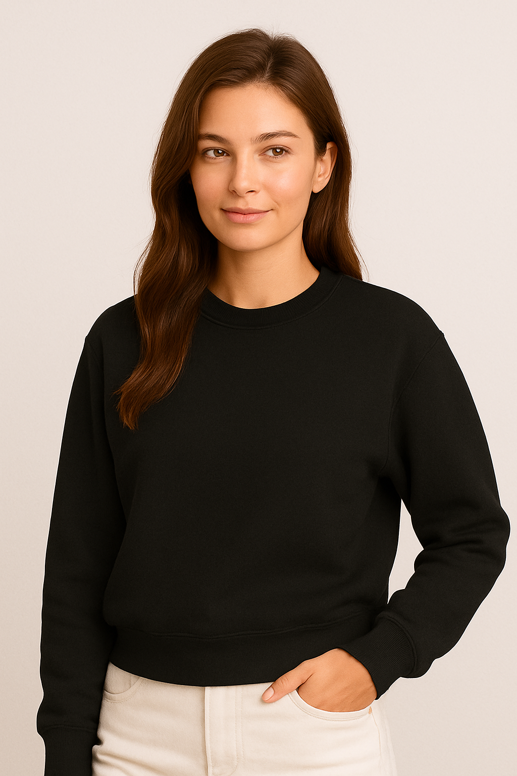 Happy Black Sweatshirt Women