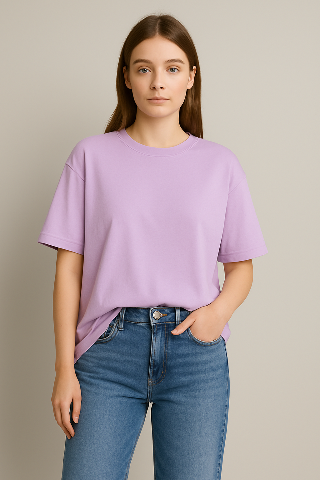 Happy Lavender Terry Oversized Tee Women