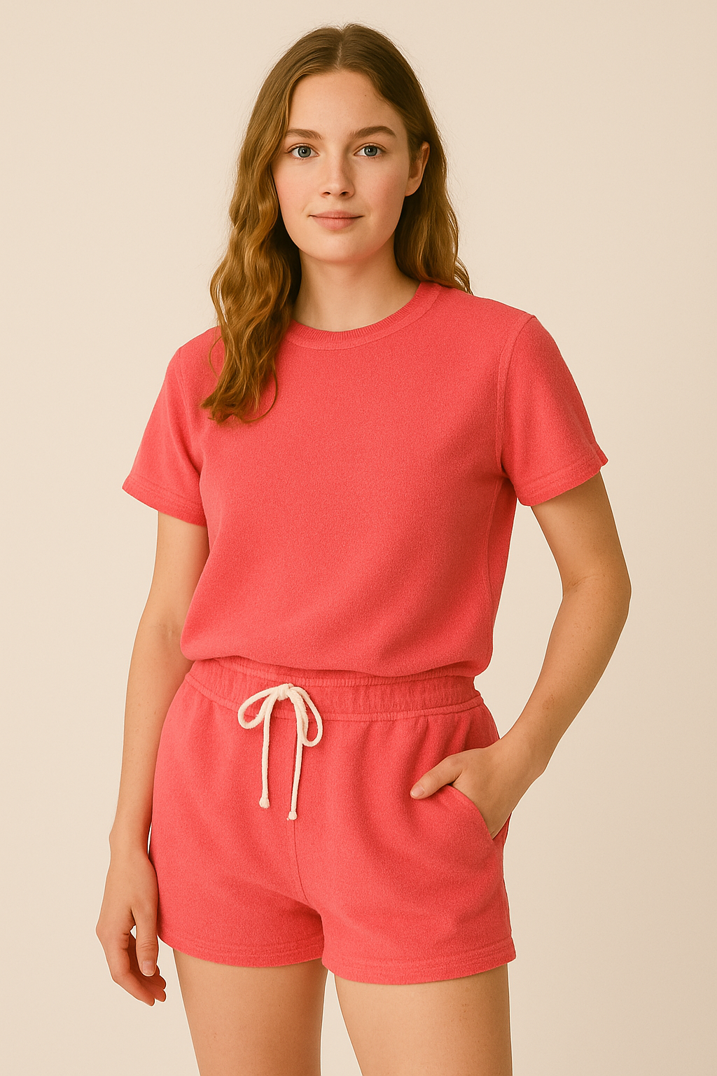 Happy Flamingo Terry Shorts Women