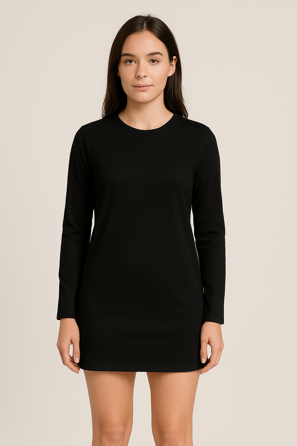 Happy Black Tshirt Dress Women