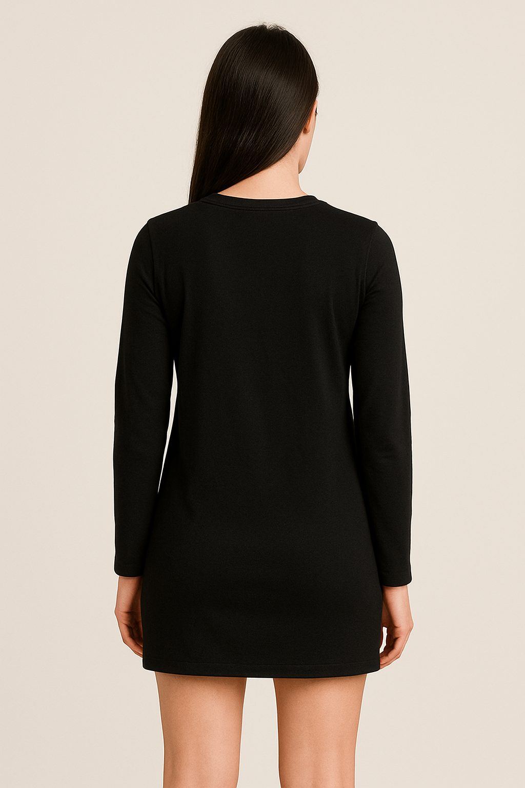 Happy Black Tshirt Dress Women