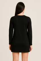 Happy Black Tshirt Dress Women