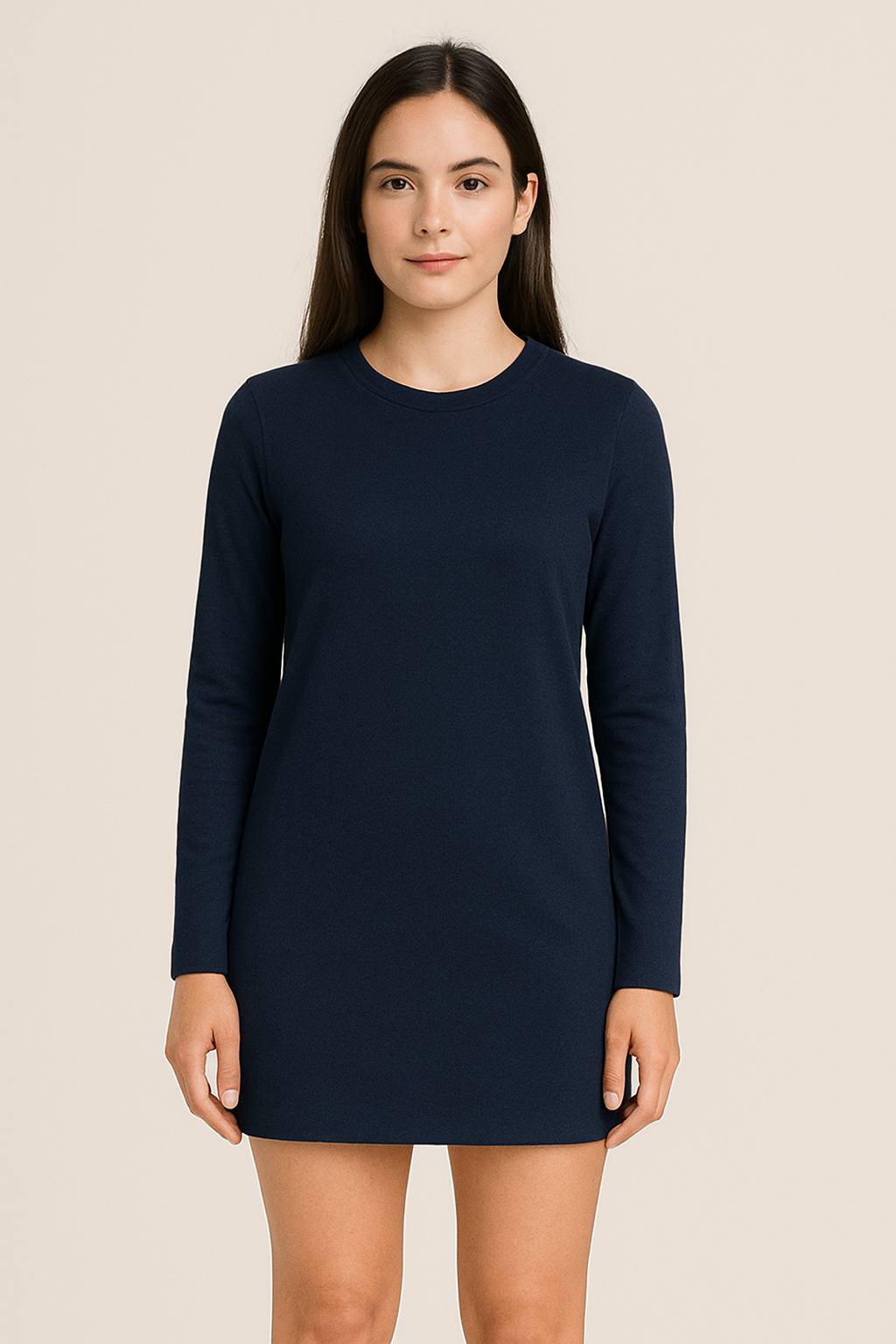 Happy Navy Blue Tshirt Dress Women