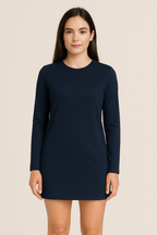 Happy Navy Blue Tshirt Dress Women