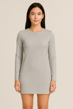 Happy Grey Melange Tshirt Dress Women