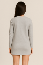 Happy Grey Melange Tshirt Dress Women