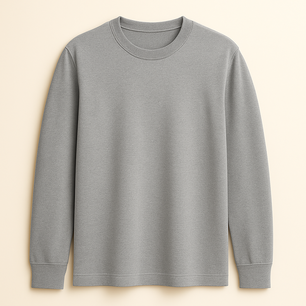 Happy Mens Long Sleeve T-shirt - Grey