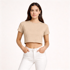 Happy Beige Crop Top Women