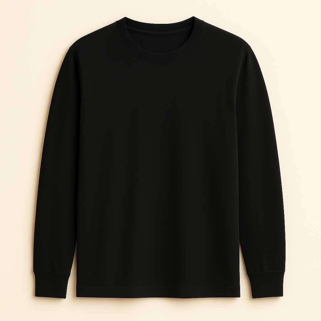 Happy Black Full Sleeve Tshirt Women