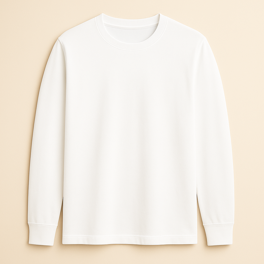 Happy Mens Long Sleeve T-shirt - White