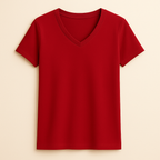 Happy Red V-neck Tshirt Men