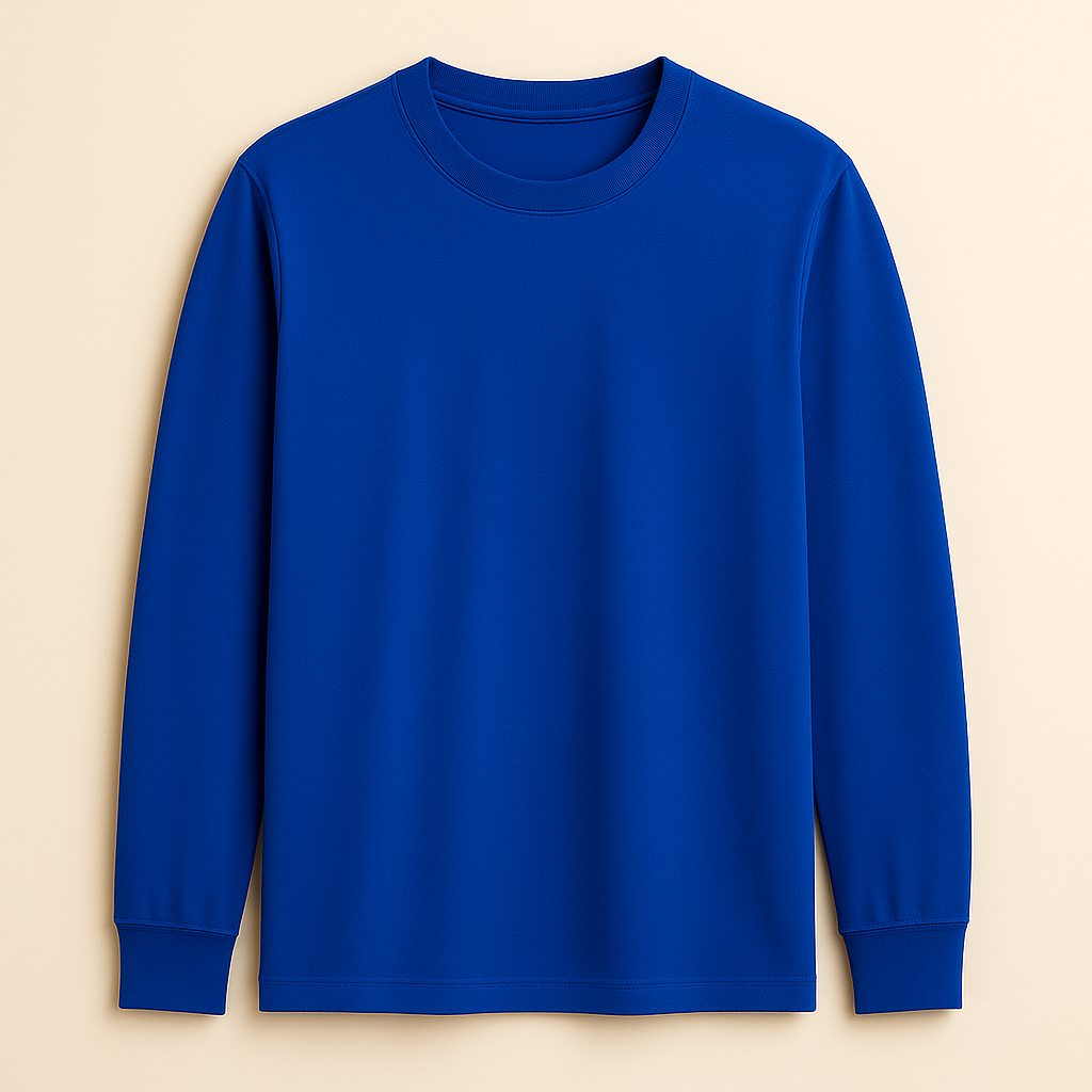Happy Royal Blue Full Sleeve Tshirt Women