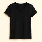 Happy Black V-neck Tshirt Men