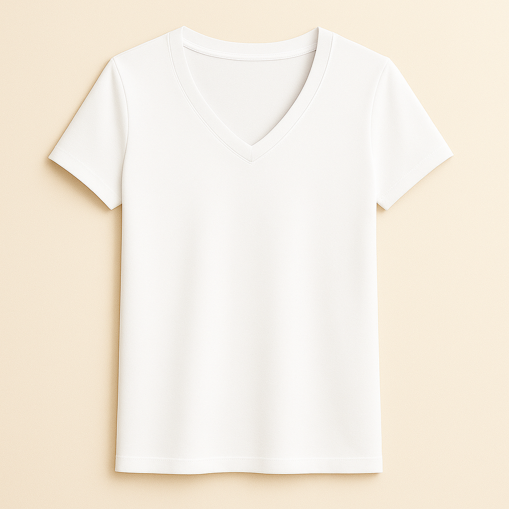 Happy White V-neck Tshirt Men