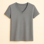 Happy Grey Melange V-neck Tshirt Men