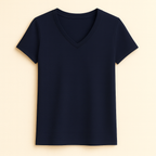 Happy Navy Blue V-neck Tshirt Men