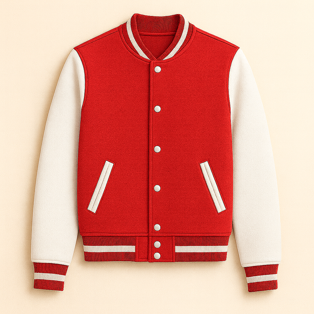 Happy Red Varsity Jacket Women