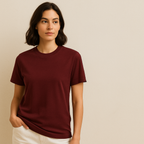 Happy Maroon Supima Women's Cotton T-Shirt