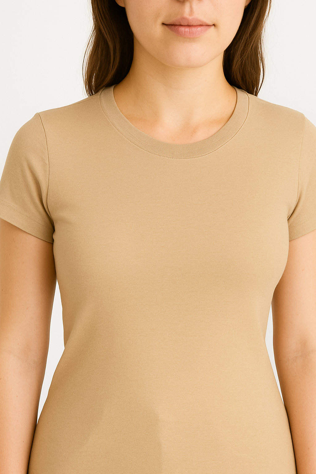 Happy Beige Supima Women's Cotton T-Shirt
