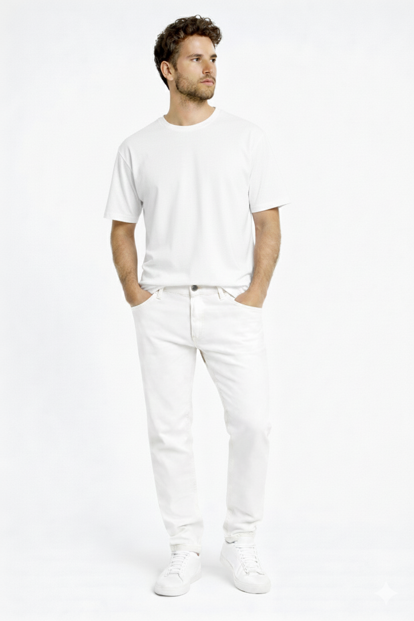 Happy White Terry Oversized Tee Men