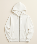 Happy White Zip Hoodies Men
