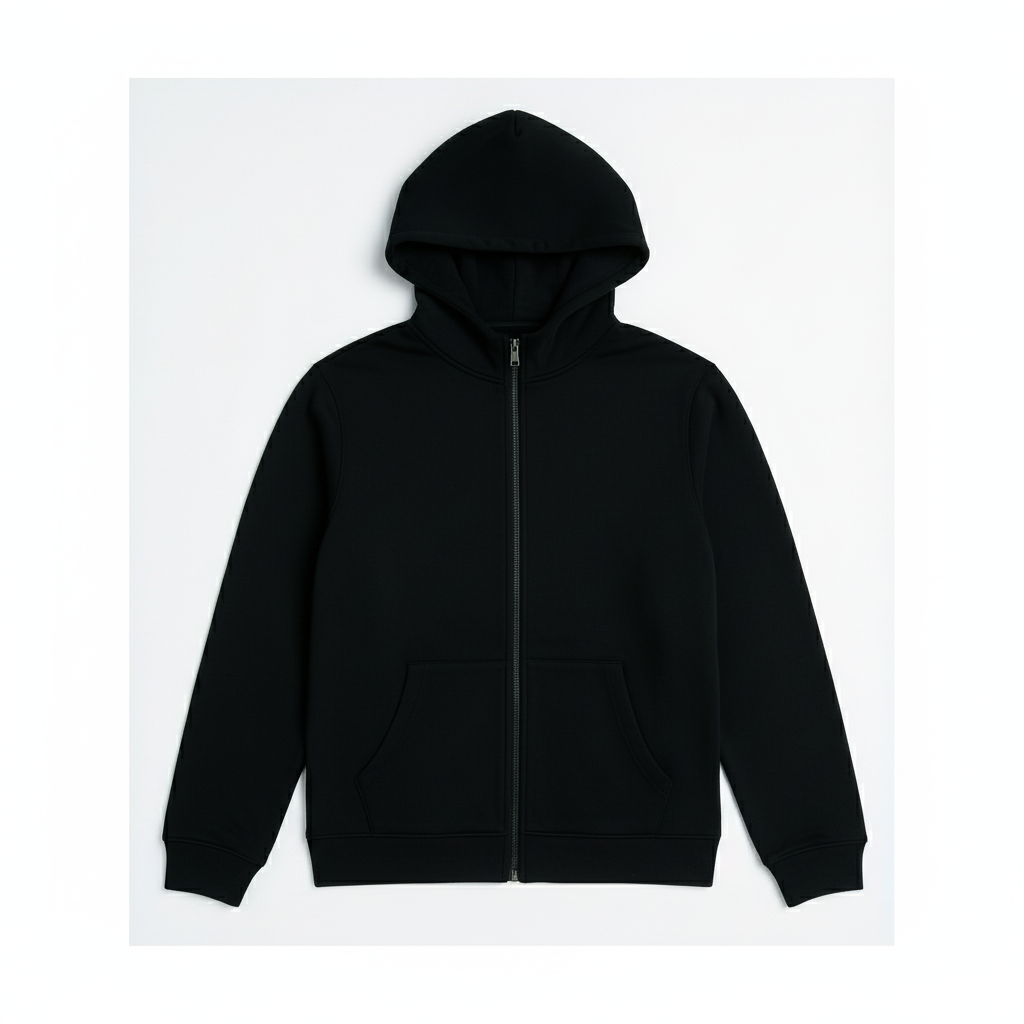 Happy Black Zip Hoodies Men