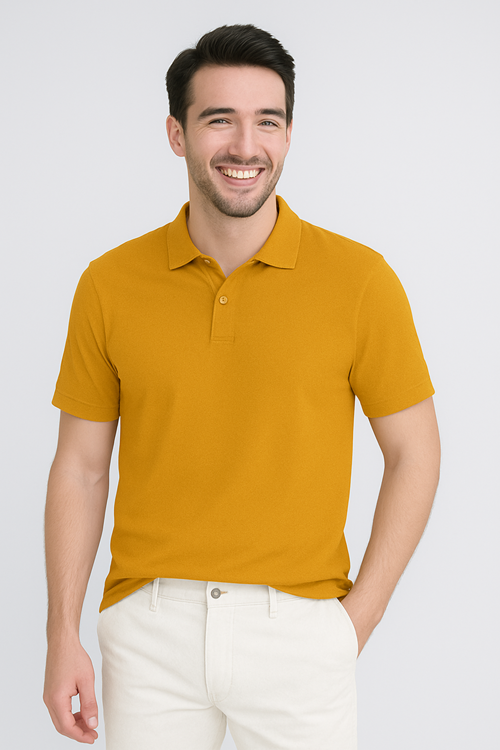 Happy Mustard Yellow Polo Tshirt Men