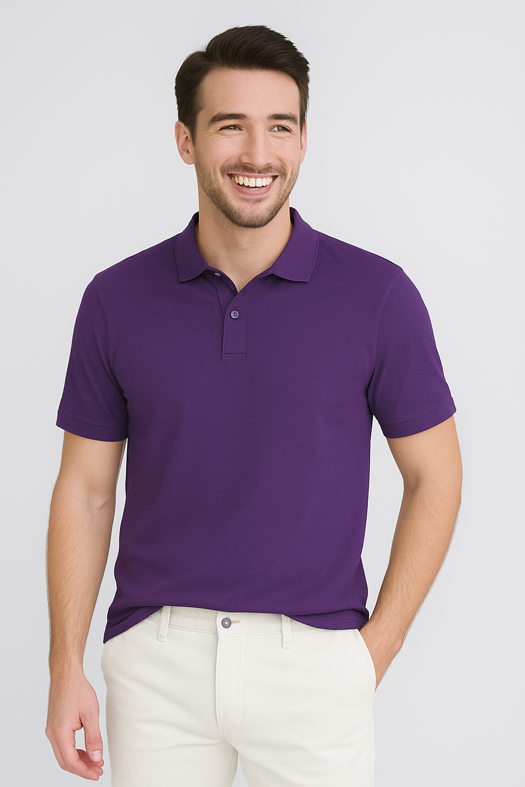 Happy Purple Polo Tshirt Men