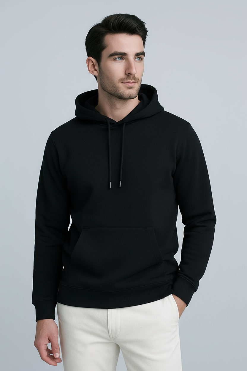Happy Mens Hoodie - Black