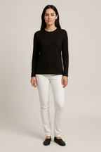 Happy Black Full Sleeve Tshirt Women