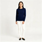 Happy Navy Blue Full Sleeve Tshirt Women