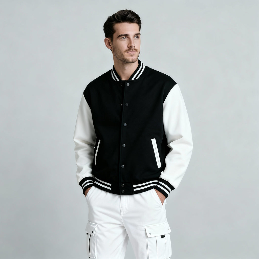 Happy Black Varsity Jacket Men