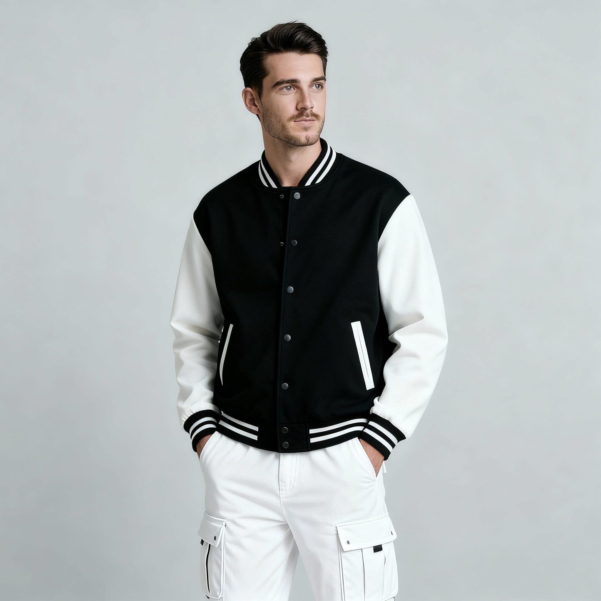 Happy Black Varsity Jacket Men